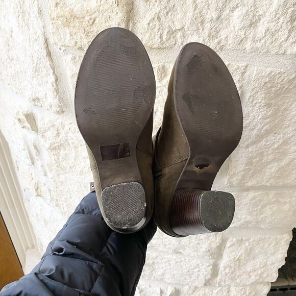 Madden Girl Destroy Heeled Ankle Bootie Faux Suede Green US Women 7.5 M - Picture 5 of 7